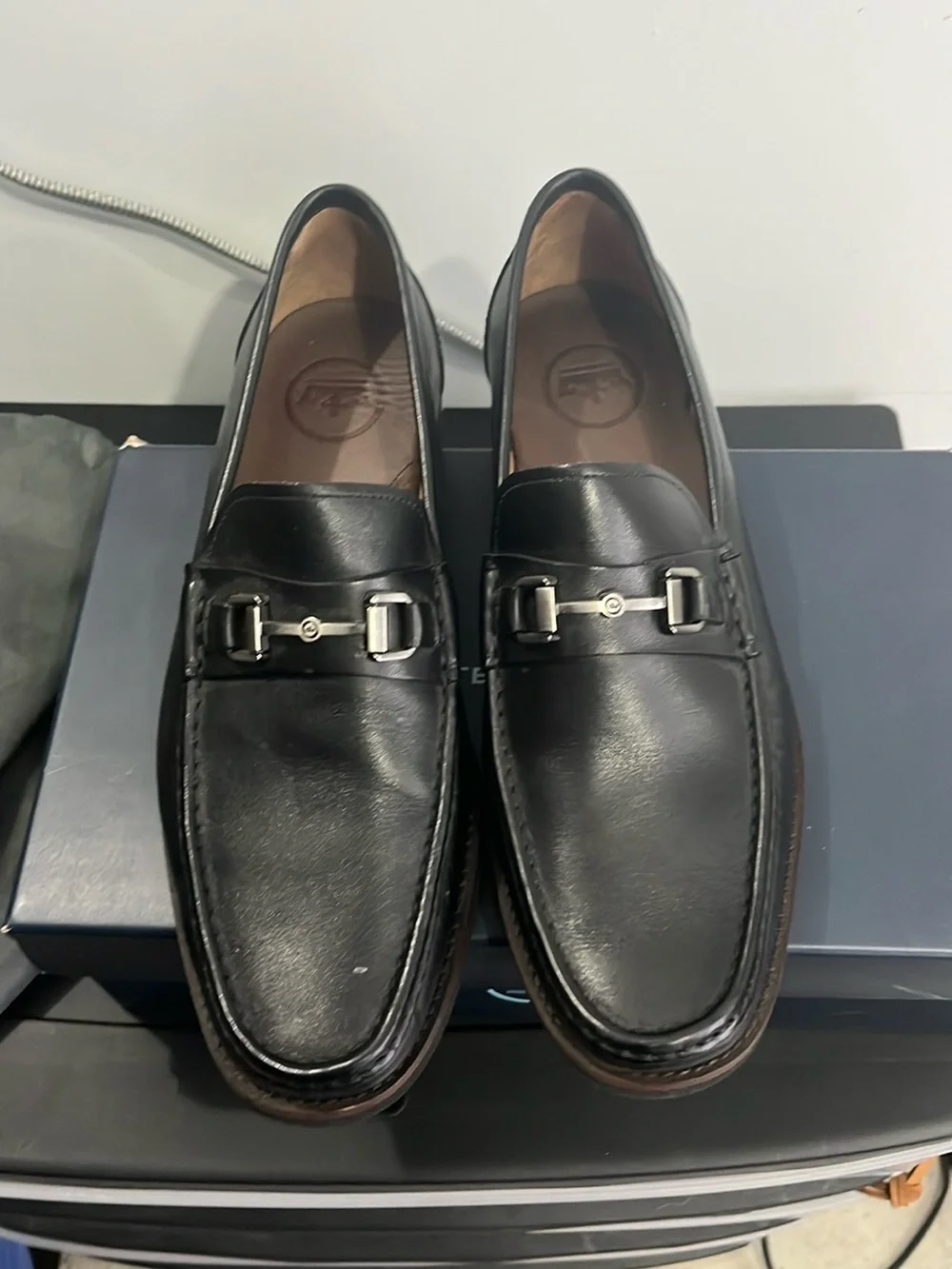 Peter Millar Black Leather Loafers